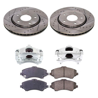 Callahan Brake Parts® - Drilled and Slotted Front Brake Kit with Calipers