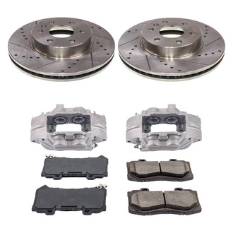 Callahan Brake Parts® - Drilled and Slotted Front Brake Kit with Calipers