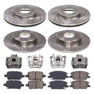 Callahan Brake Parts® - Drilled and Slotted Brake Kit with Calipers