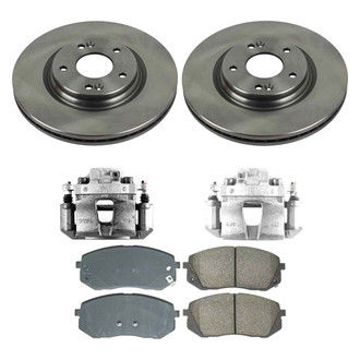 Callahan Brake Parts® - Plain Front Brake Kit with Calipers