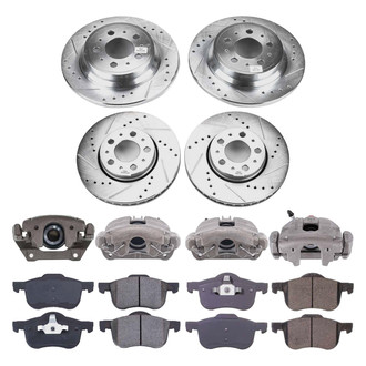 Callahan Brake Parts® - Drilled and Slotted Brake Kit with Calipers