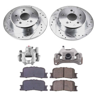 Callahan Brake Parts® - Drilled and Slotted Rear Brake Kit with Calipers