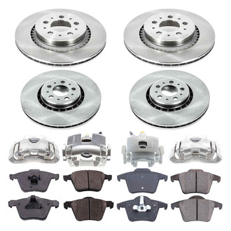 Callahan Brake Parts® - Plain Front and Rear Brake Kit with Calipers