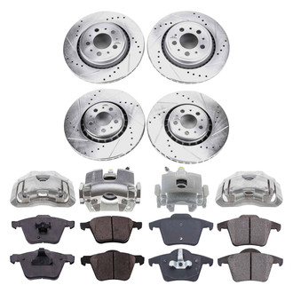 Callahan Brake Parts® - Drilled and Slotted Brake Kit with Calipers