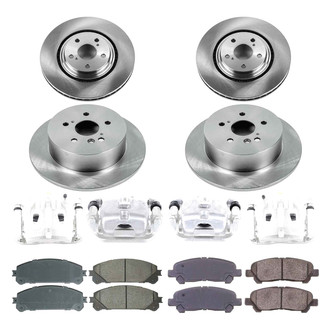 Callahan Brake Parts® - Plain Front and Rear Brake Kit with Calipers