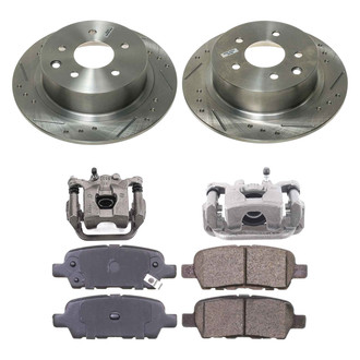 Callahan Brake Parts® - Drilled and Slotted Rear Brake Kit with Calipers