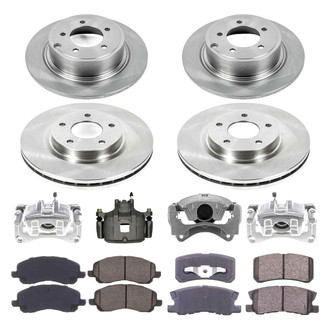 Callahan Brake Parts® - Plain Front and Rear Brake Kit with Calipers