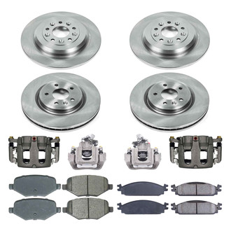 Callahan Brake Parts® - Plain Front and Rear Brake Kit with Calipers