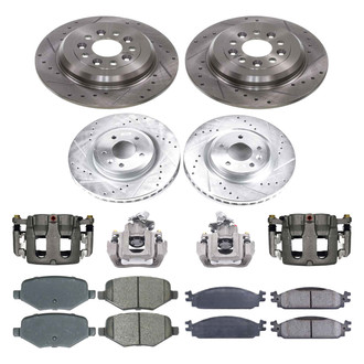 Callahan Brake Parts® - Drilled and Slotted Front and Rear Brake Kit with Calipers