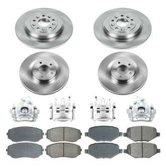 Callahan Brake Parts® - Plain Front and Rear Brake Kit with Calipers