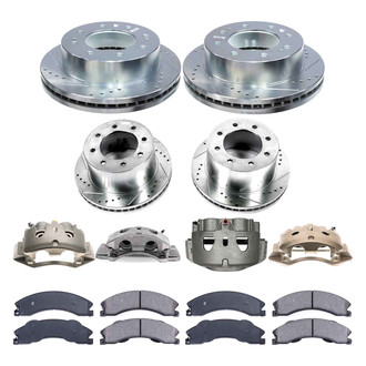 Callahan Brake Parts® - Drilled and Slotted Front and Rear Brake Kit with Calipers