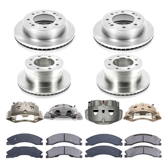 Callahan Brake Parts® - Plain Front and Rear Brake Kit with Calipers