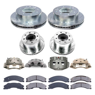 Callahan Brake Parts® - Drilled and Slotted Front and Rear Brake Kit with Calipers