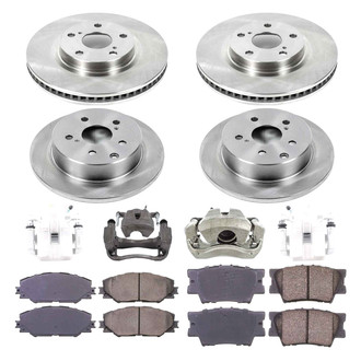 Callahan Brake Parts® - Plain Front and Rear Brake Kit with Calipers