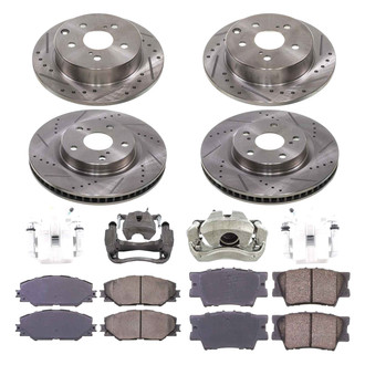 Callahan Brake Parts® - Drilled and Slotted Front and Rear Brake Kit with Calipers