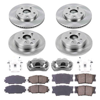 Callahan Brake Parts® - Plain Front and Rear Brake Kit with Calipers