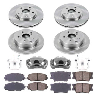 Callahan Brake Parts® - Plain Front and Rear Brake Kit with Calipers