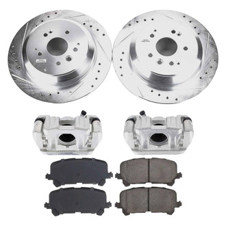 Callahan Brake Parts® - Drilled and Slotted Rear Brake Kit with Calipers
