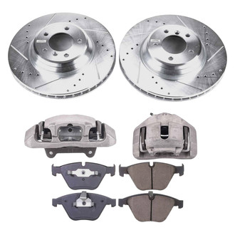 Callahan Brake Parts® - Drilled and Slotted Front Brake Kit with Calipers