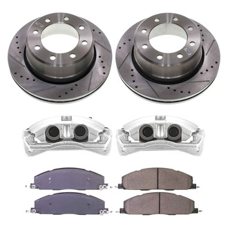 Callahan Brake Parts® - Drilled and Slotted Rear Brake Kit with Calipers