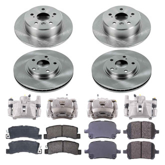 Callahan Brake Parts® - Plain Front and Rear Brake Kit with Calipers