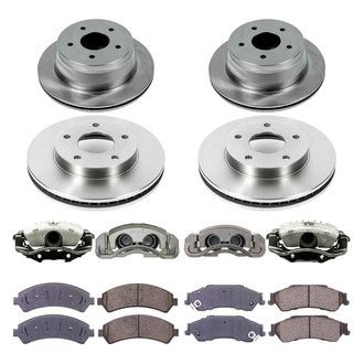 Callahan Brake Parts® - Plain Front and Rear Brake Kit with Calipers