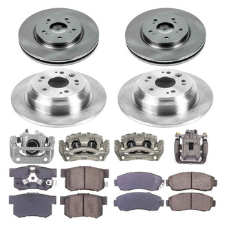 Callahan Brake Parts® - Plain Front and Rear Brake Kit with Calipers
