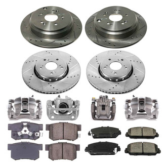 Callahan Brake Parts® - Drilled and Slotted Brake Kit with Calipers