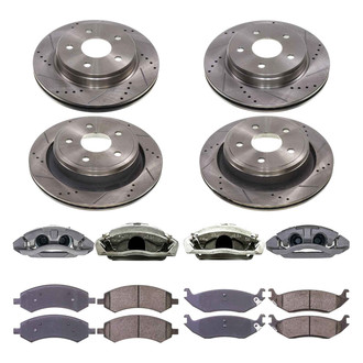 Callahan Brake Parts® - Drilled and Slotted Brake Kit with Calipers