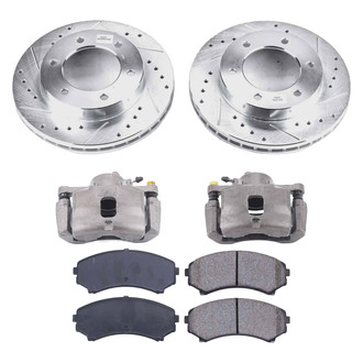 Callahan Brake Parts® - Drilled and Slotted Front Brake Kit with Calipers