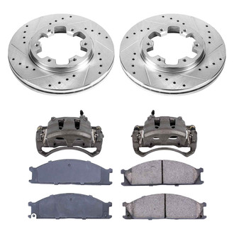 Callahan Brake Parts® - Drilled and Slotted Front Brake Kit with Calipers