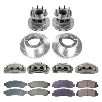 Callahan Brake Parts® - Drilled and Slotted Front and Rear Brake Kit with Calipers
