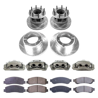 Callahan Brake Parts® - Drilled and Slotted Front and Rear Brake Kit with Calipers