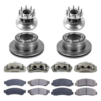 Callahan Brake Parts® - Plain Front and Rear Brake Kit with Calipers