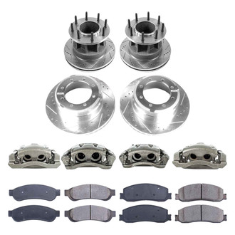 Callahan Brake Parts® - Drilled and Slotted Front and Rear Brake Kit with Calipers