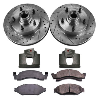 Callahan Brake Parts® - Drilled and Slotted Front Brake Kit with Calipers
