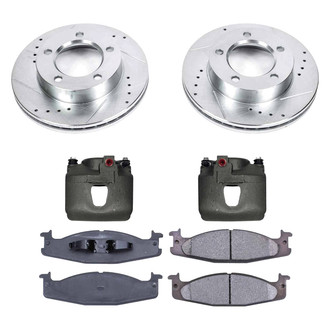 Callahan Brake Parts® - Drilled and Slotted Front Brake Kit with Calipers