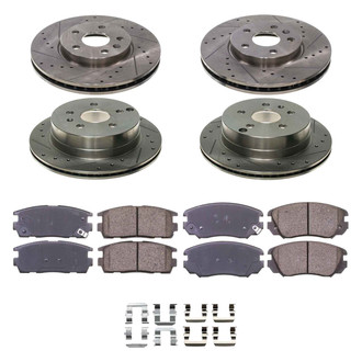 Callahan Brake Parts® - Drilled and Slotted Front and Rear Brake Kit
