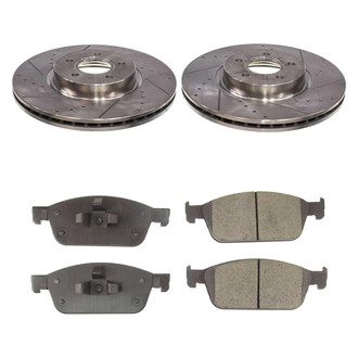Callahan Brake Parts® - Drilled and Slotted Front Brake Kit