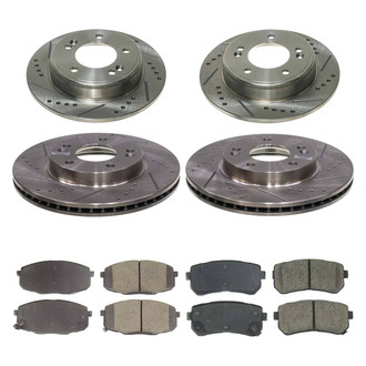 Callahan Brake Parts® - Drilled and Slotted Front and Rear Brake Kit