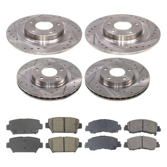 Callahan Brake Parts® - Drilled and Slotted Front and Rear Brake Kit