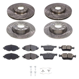 Callahan Brake Parts® - Drilled and Slotted Front and Rear Brake Kit