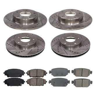 Callahan Brake Parts® - Drilled and Slotted Front and Rear Brake Kit