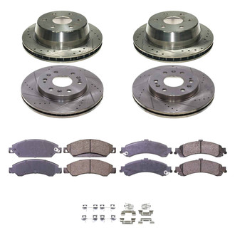 Callahan Brake Parts® - Drilled and Slotted Front and Rear Brake Kit