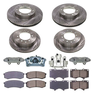 Callahan Brake Parts® - Drilled and Slotted Front and Rear Brake Kit with Calipers