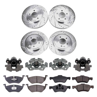 Callahan Brake Parts® - Drilled and Slotted Front and Rear Brake Kit with Calipers
