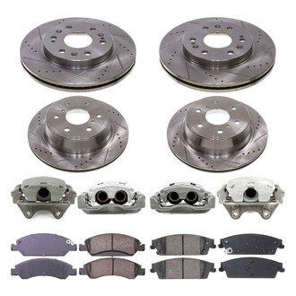 Callahan Brake Parts® - Drilled and Slotted Front and Rear Brake Kit with Calipers
