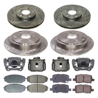 Callahan Brake Parts® - Drilled and Slotted Brake Kit with Calipers