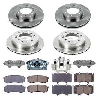 Callahan Brake Parts® - Plain Front and Rear Brake Kit with Calipers