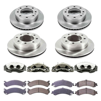 Callahan Brake Parts® - Plain Front and Rear Brake Kit with Calipers